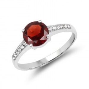 Ravishing Ladies Sterling Silver Garnet and Topaz Size 8 Designer Ring